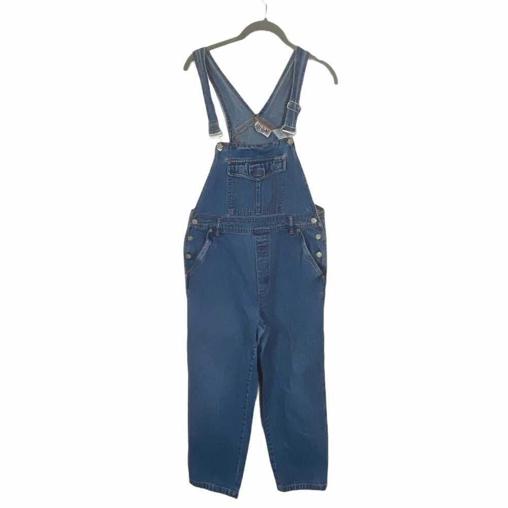 Bill Blass Overalls Bibs Womens Size Small Blue Cotton Denim Carpenter Vintage